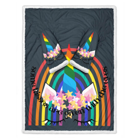 Rainbow Unicorn Valentines Day Sleeve Blankets